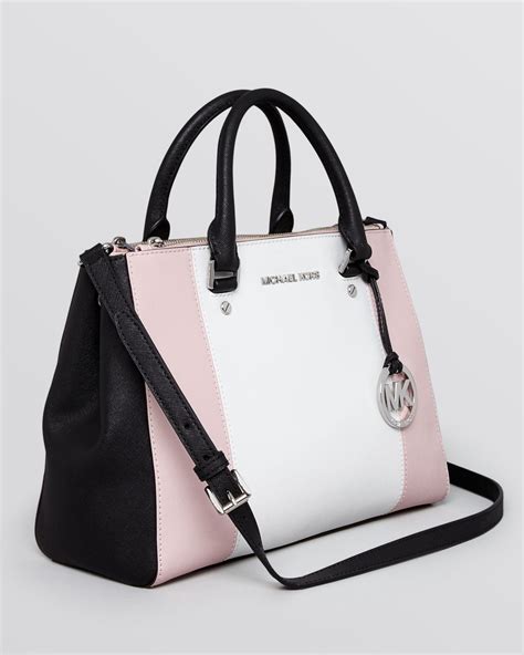 michael kors sutton center stripe pink|MICHAEL Michael Kors Sutton Center Stripe Medium Satchel.